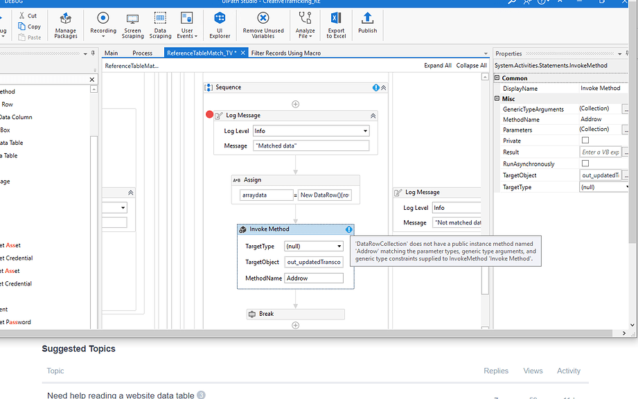 【UiPath】Invoke Methodを使わずにDataRowをコピーする方法