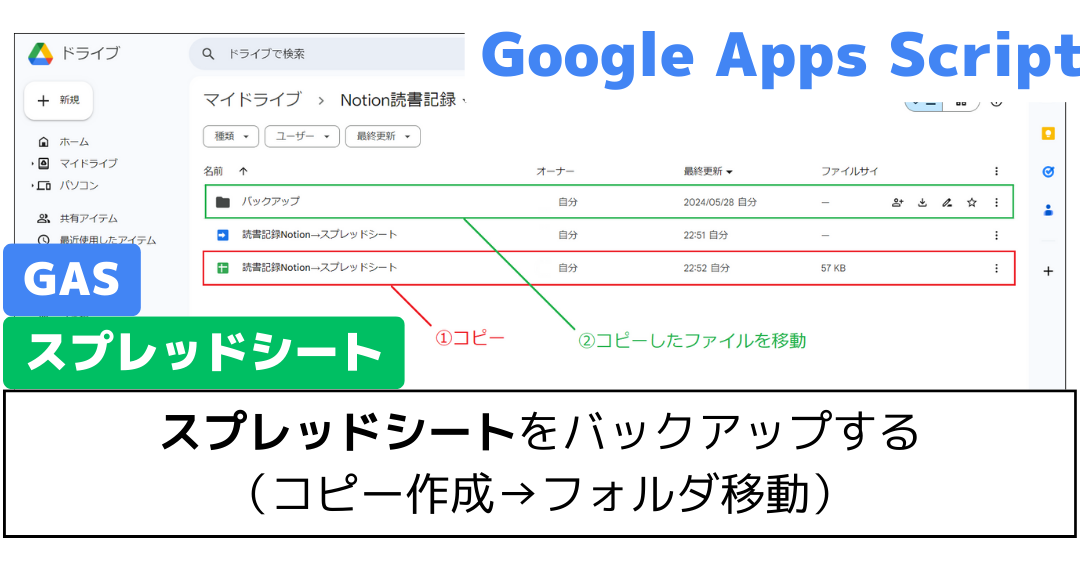 Google Apps Scriptでスプレッドシートの値をバックアップ！