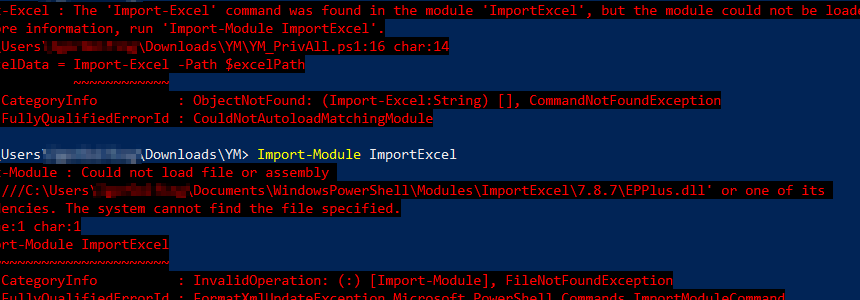 PowerShellモジュールimportExcel：EPPlusバージョン問題を解決